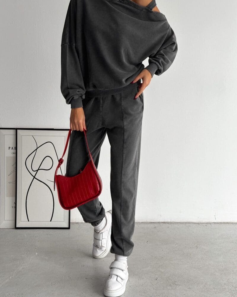 Classic Open Shoulder Suit-Grey