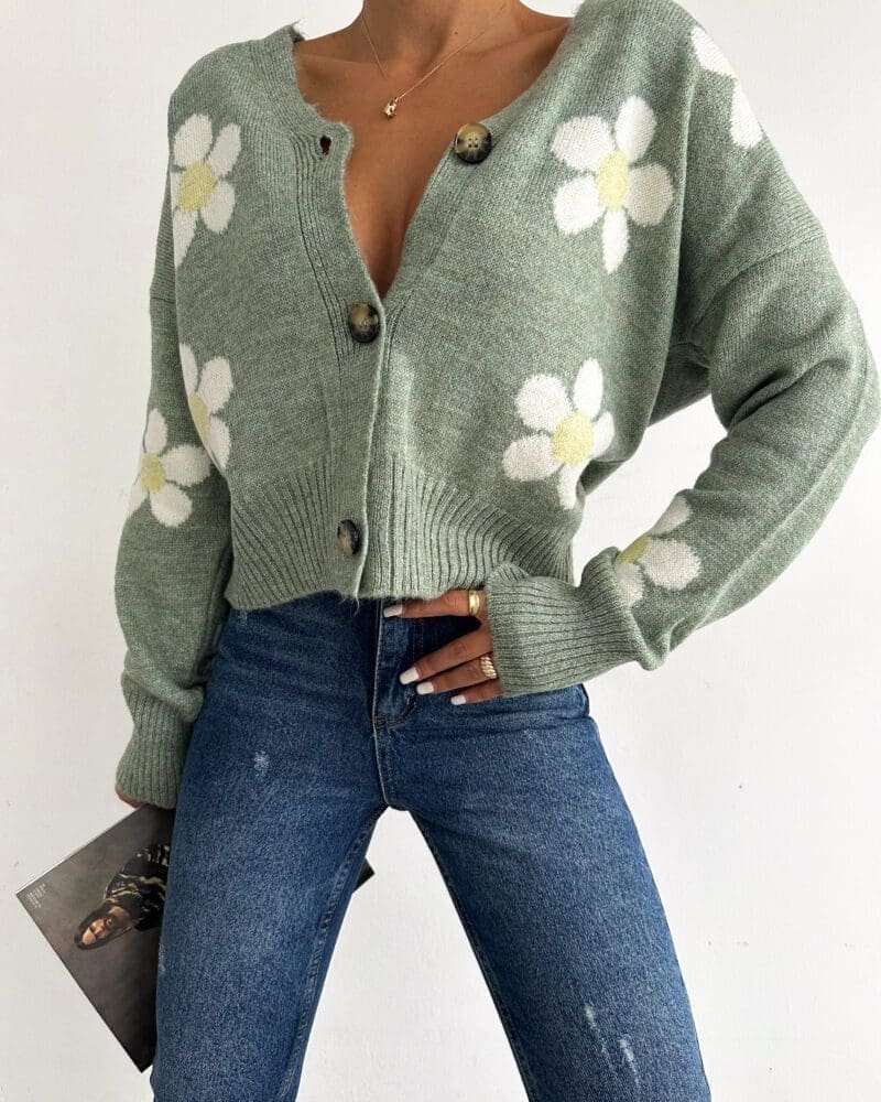 Whispering Clouds Cardigan | Green