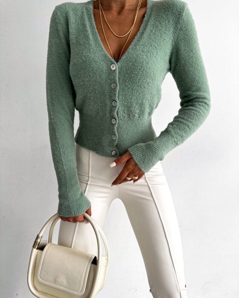 Mint Green Slim Cardigan