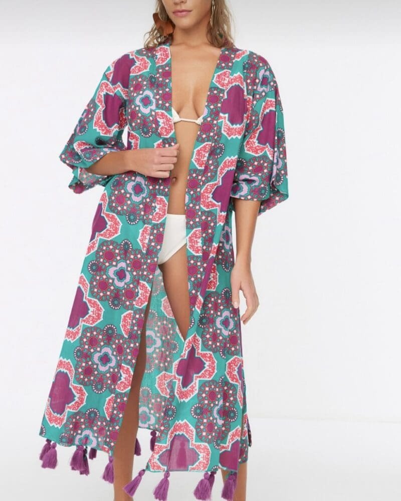 Purple ethnic cardigan