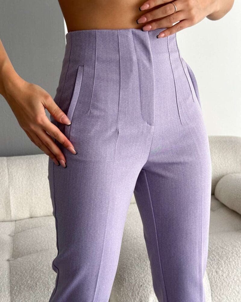 Lilac High Waist Pleated Pants