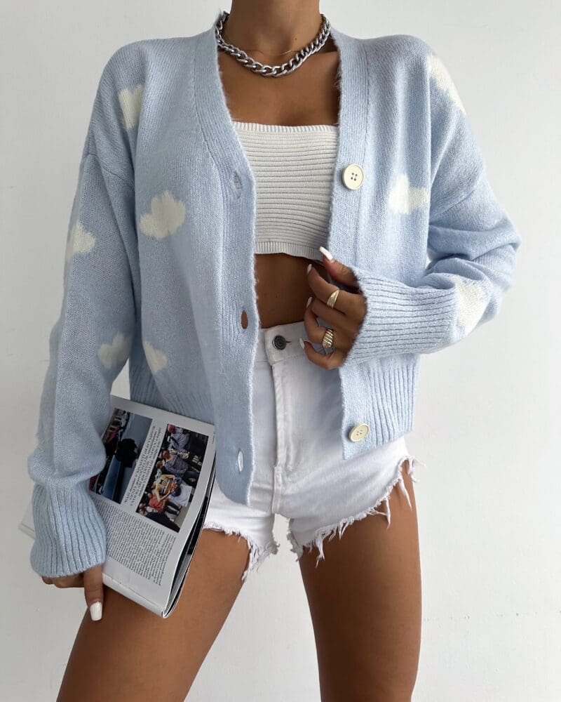 Whispering Clouds Cardigan | Baby Blue