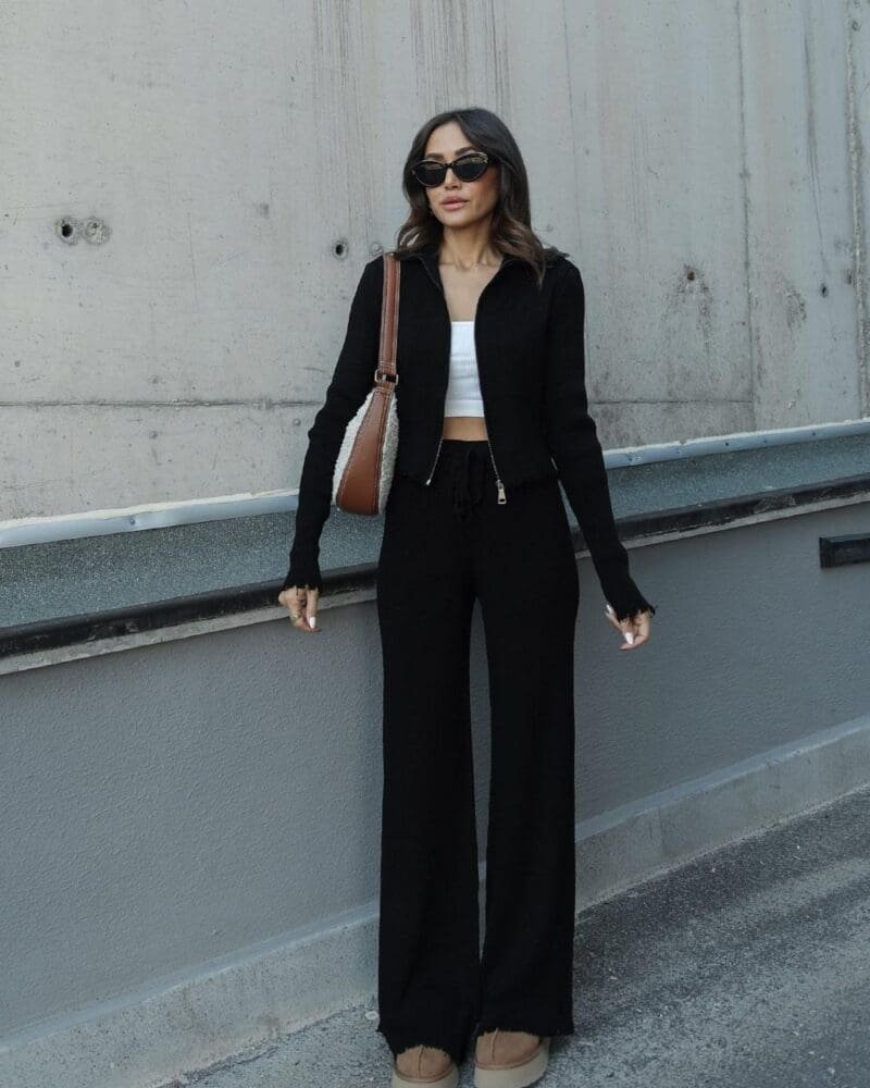 Contemporary Fringe Suit-Black