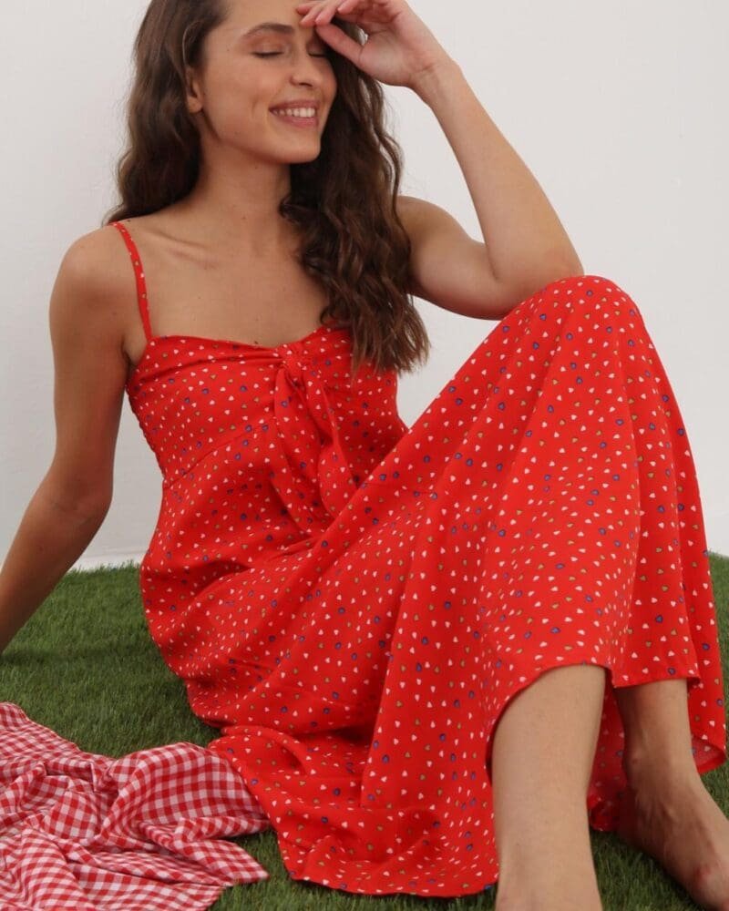 UNBOX Strap Dress-Red
