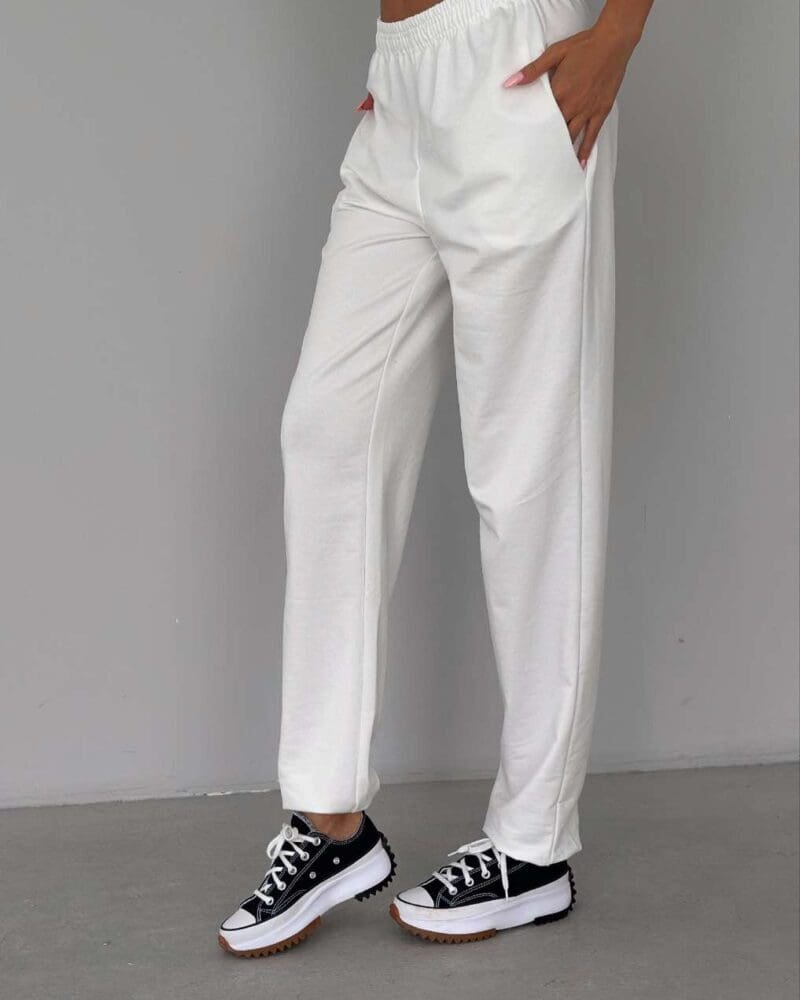 All-Day Cotton Comfort Joggers- White