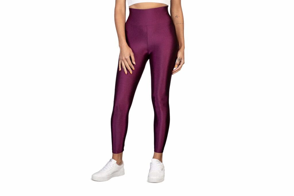 LYCRA HIGH-WAISTED LEGGINGS MAROON