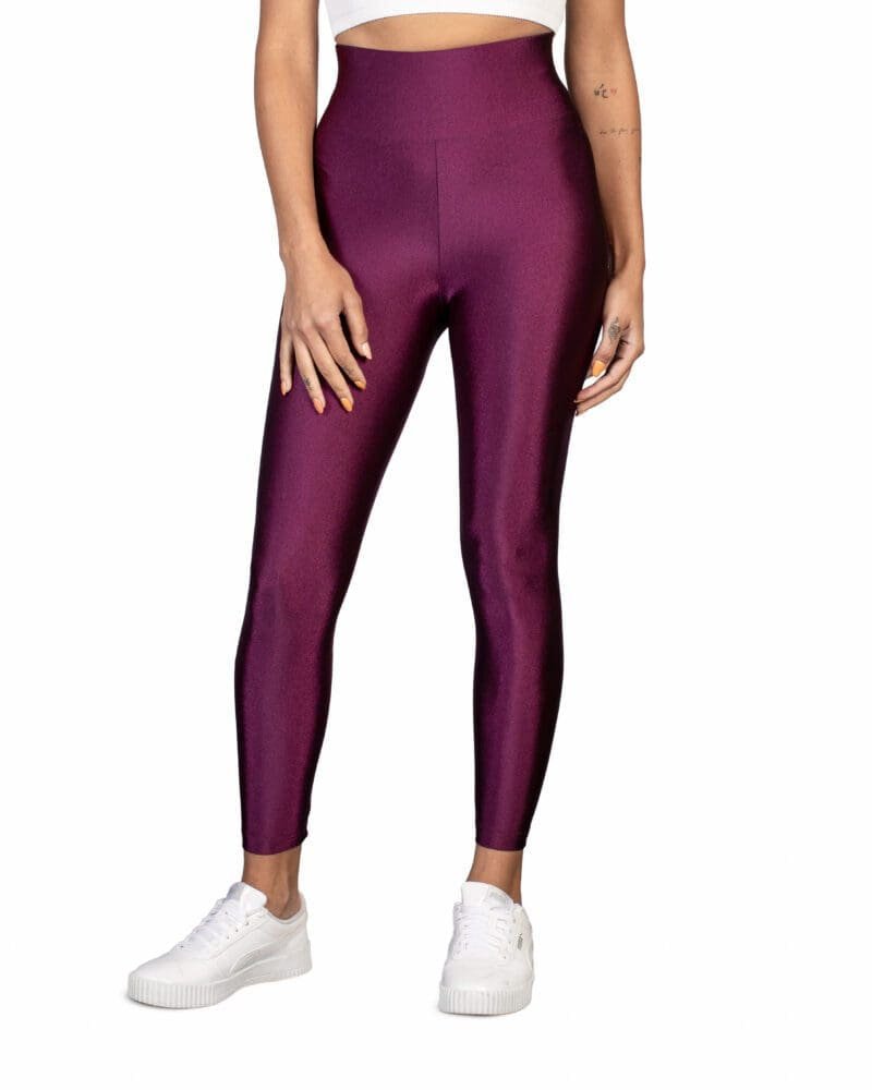LYCRA HIGH-WAISTED LEGGINGS MAROON