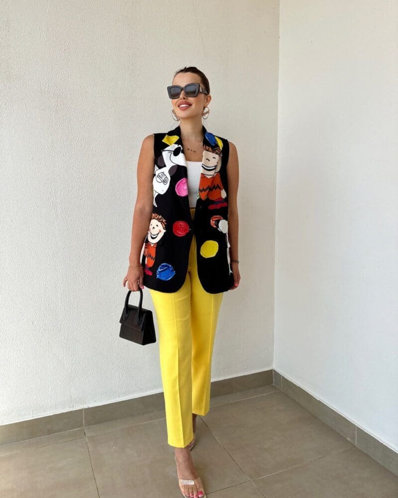 Pop Art Party Vest-Black