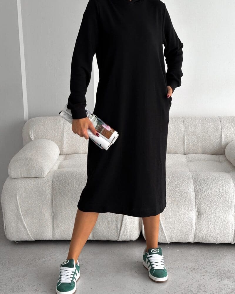Black Urban Hooded Dress