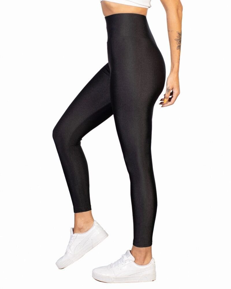 LYCRA HIGH-WAISTED LEGGINGS BLACK