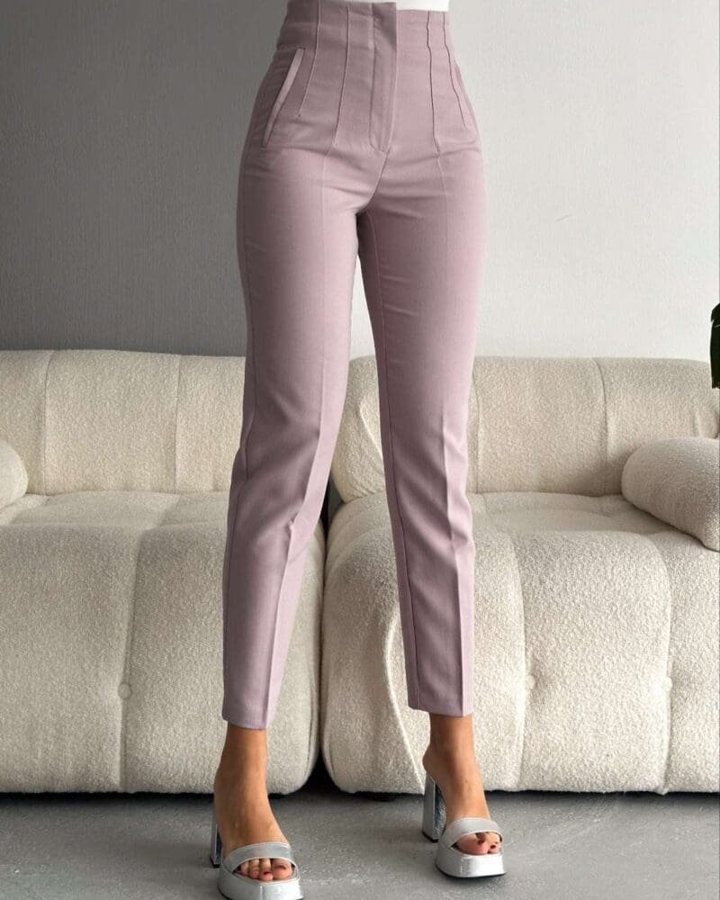 Lavender High Waist Pleated Pants