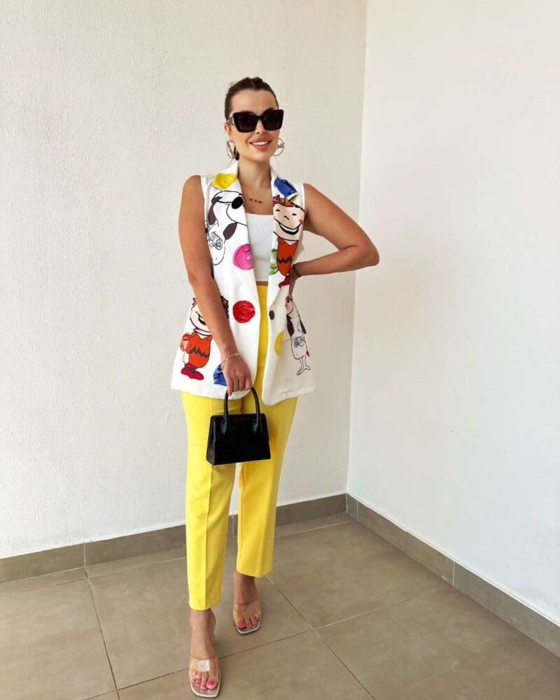 Pop Art Party Vest-White