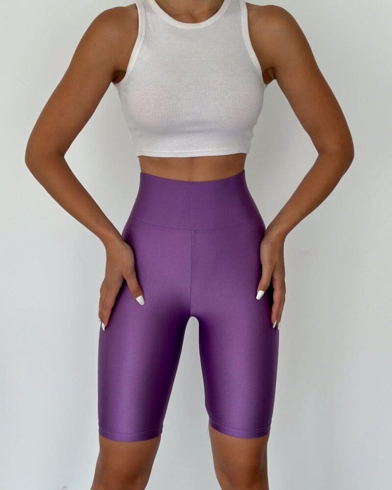LYCRA HIGH-WAISTED SHORTS LAVANDER