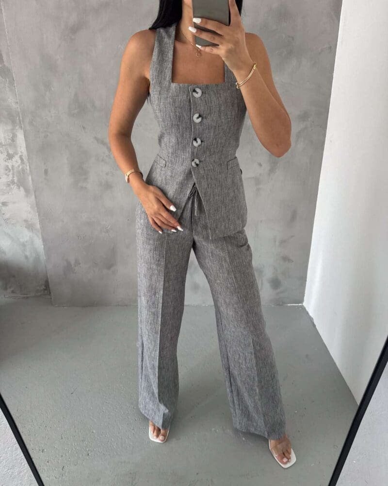 Chic Linen Set Grey