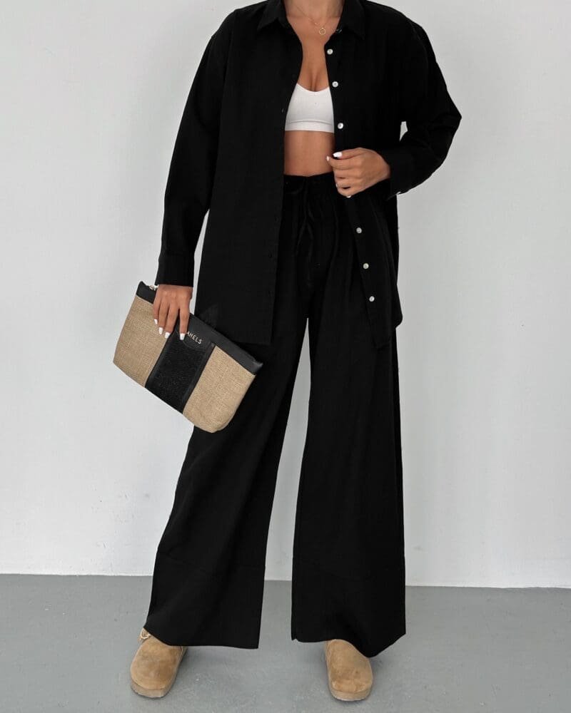 Ravi Linen Set- Black