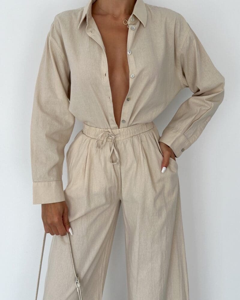 Ravi Linen Set- Beige