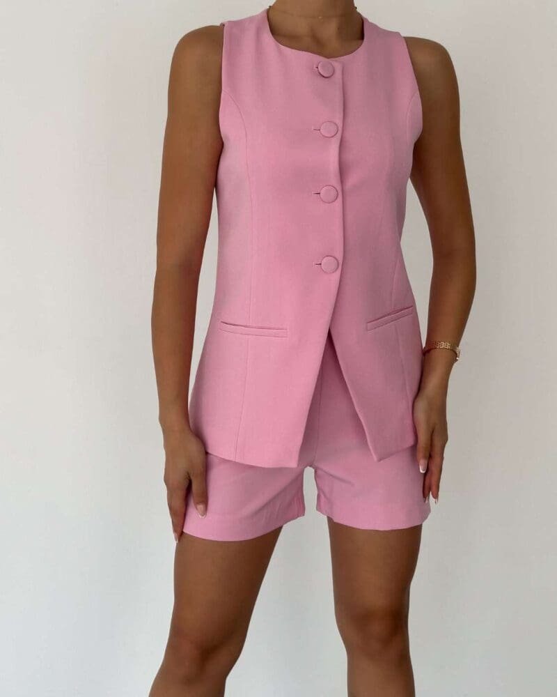 Urban Summer Shorts Set-Pink