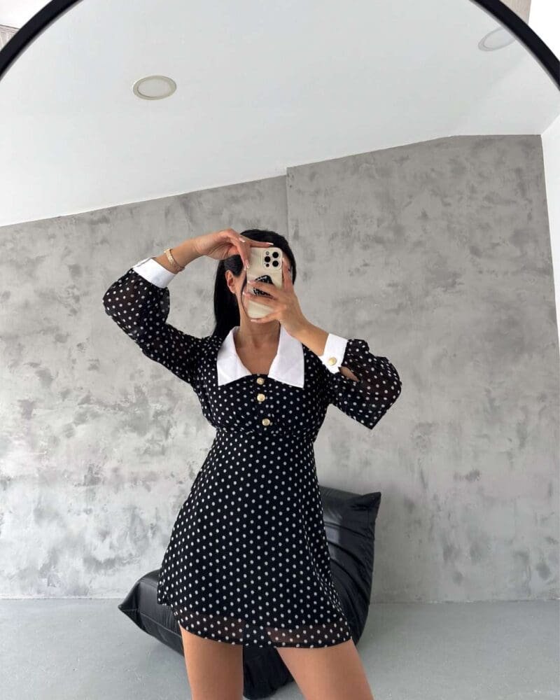 Dotty Black Dress