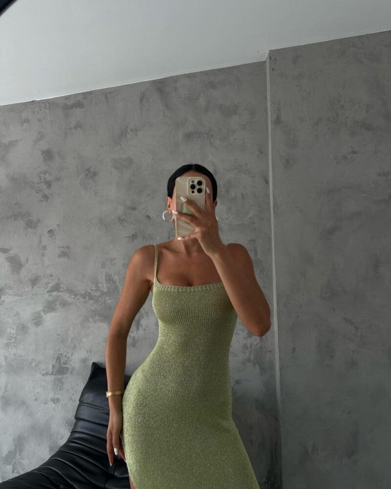 Beachside Glam Sand Dress- Green