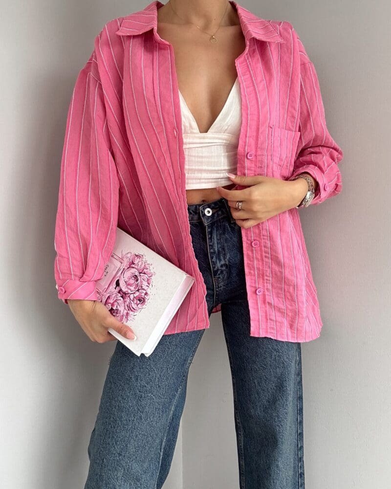 Pink Stripe Oversize Fabia Shirt