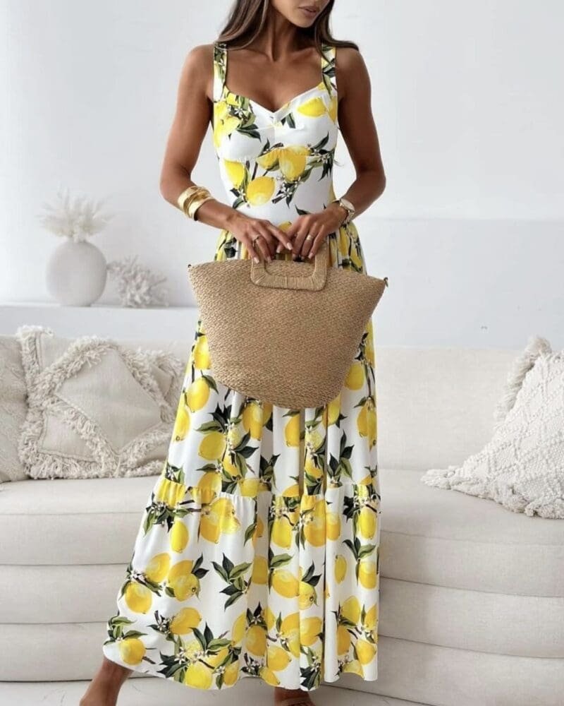 Elegant Citrus Sunshine Dress
