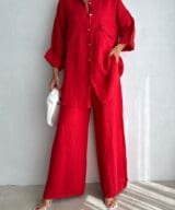 Sunlit Linen Set - Red