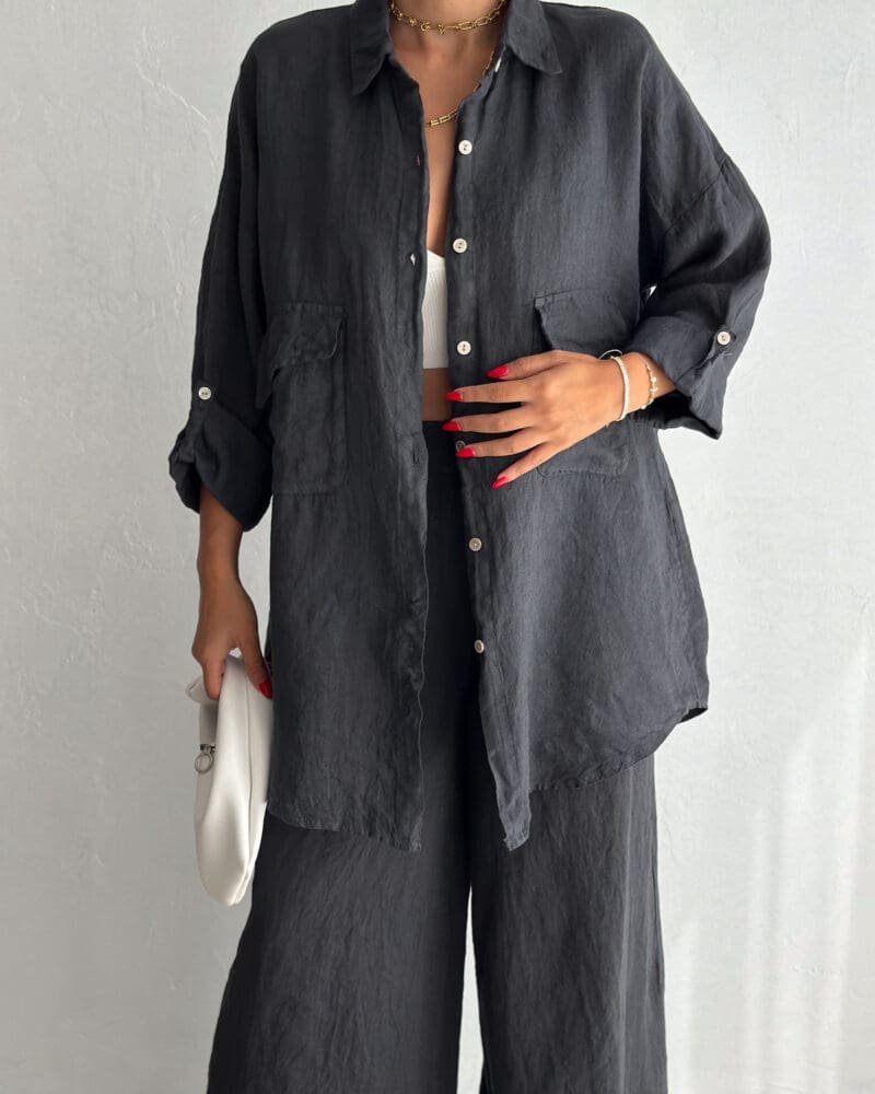Sunlit Linen Set - Grey