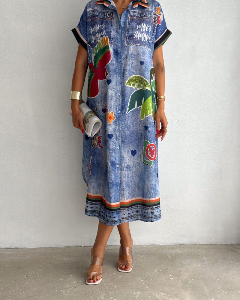 Vibrant Florence Graffiti Groove Dress