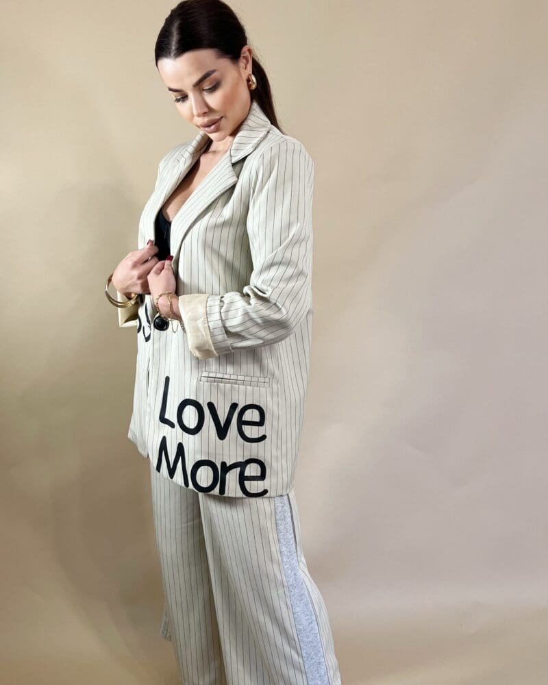 Think Less Love More in Stripes Set