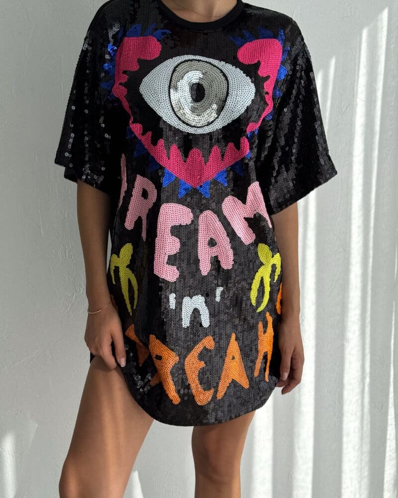 Eye Spy Sequin Shirt Dress from Italy
