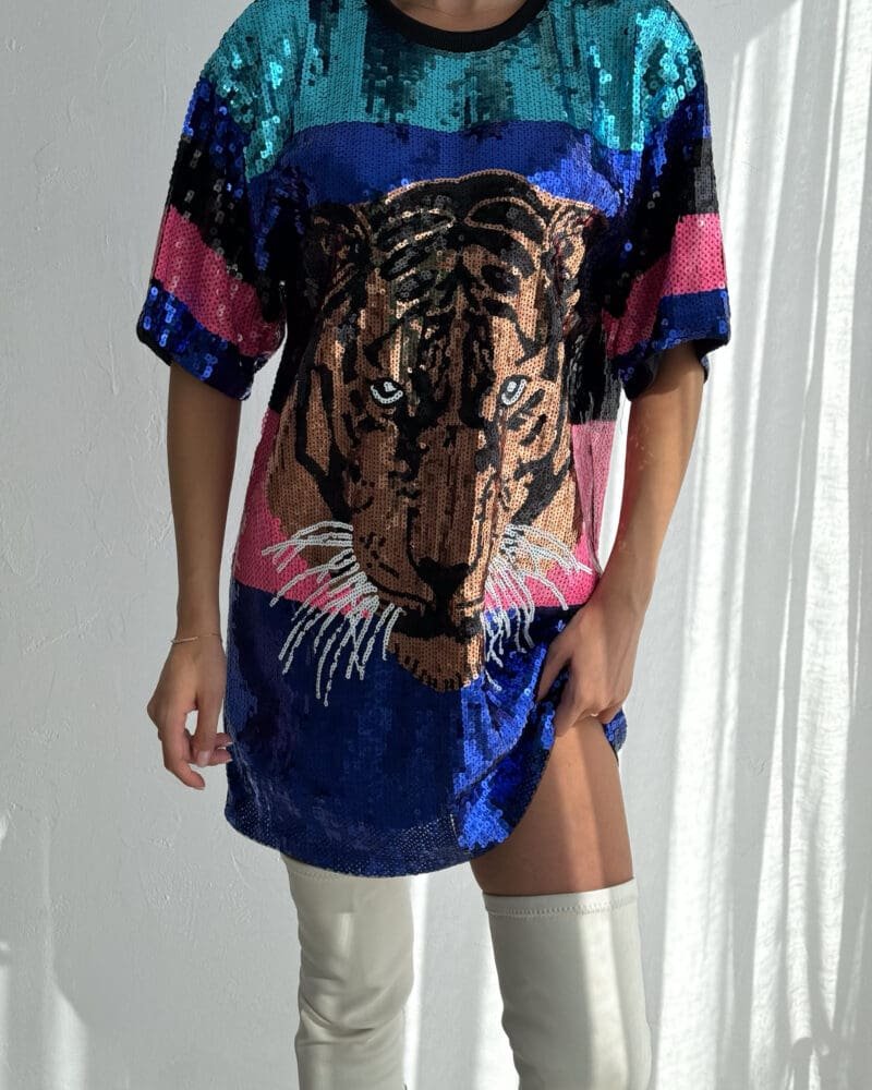 Roaring Glam Sequin Shirt Dress - Made in Italy