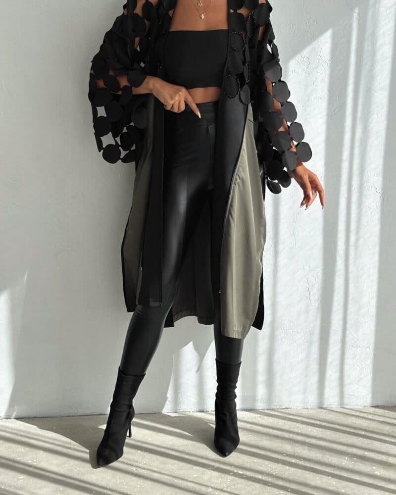 Velo Mesh Leather Cardigan