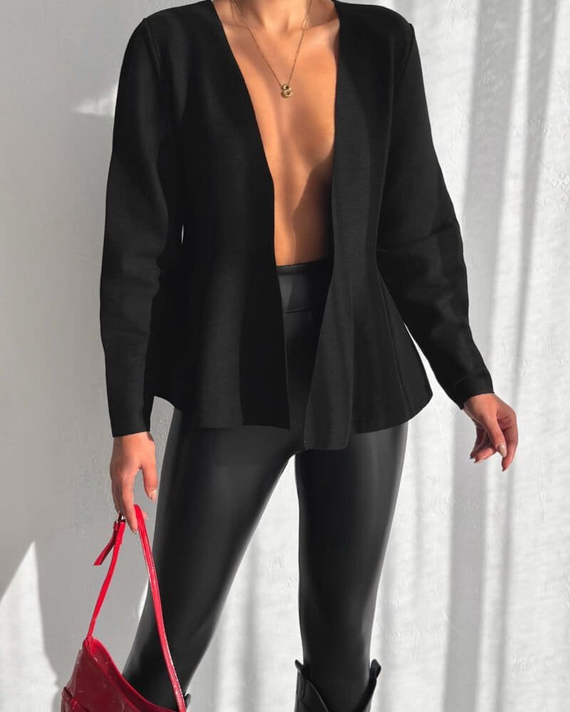 Chic Wrap Cardigan- Black