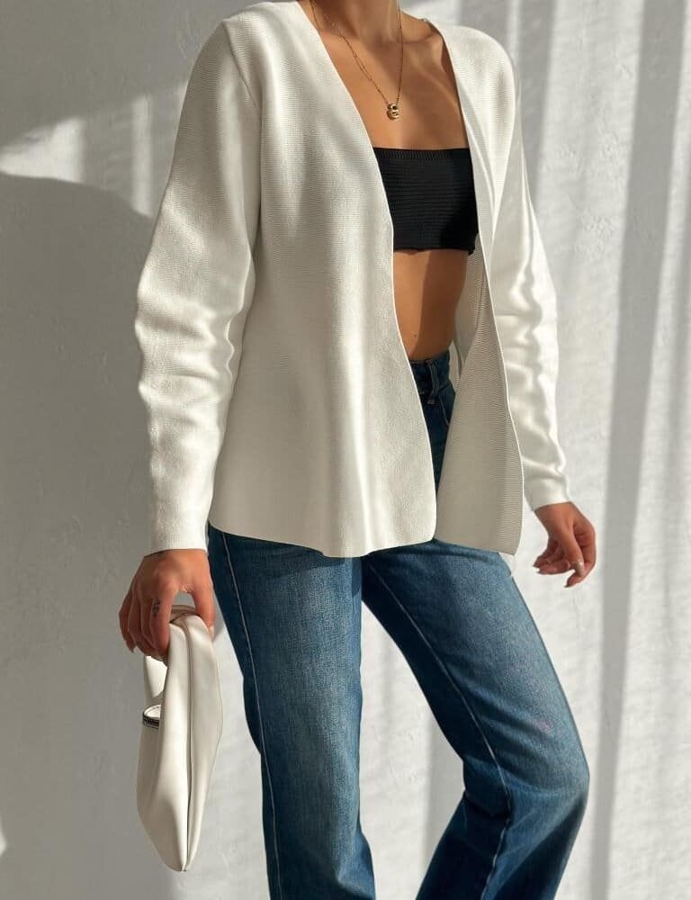 Chic Wrap Cardigan-White
