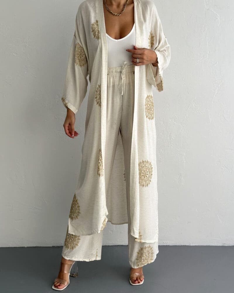 Golden Aura Kimono Set