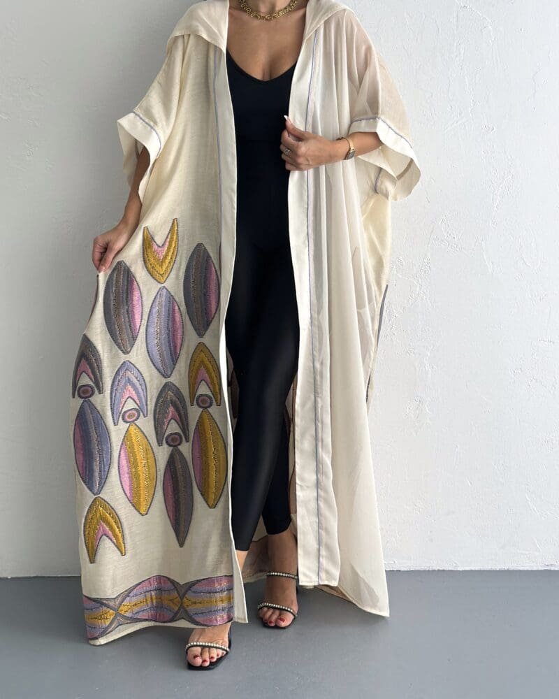Rosette Embroiderd Abaya