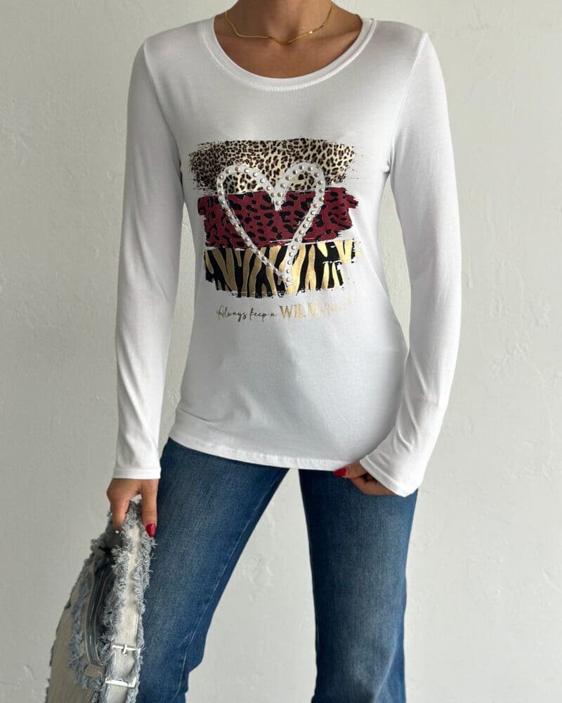 Wild Heart Print T-Shirt