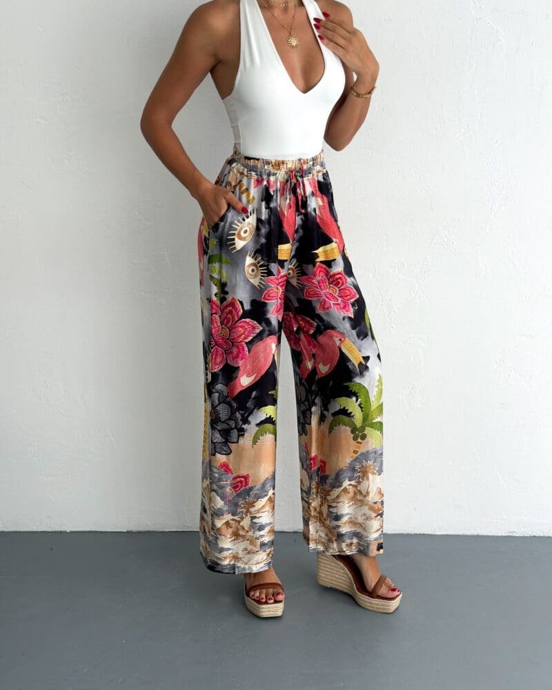 Tropical Bloom Wide Pants