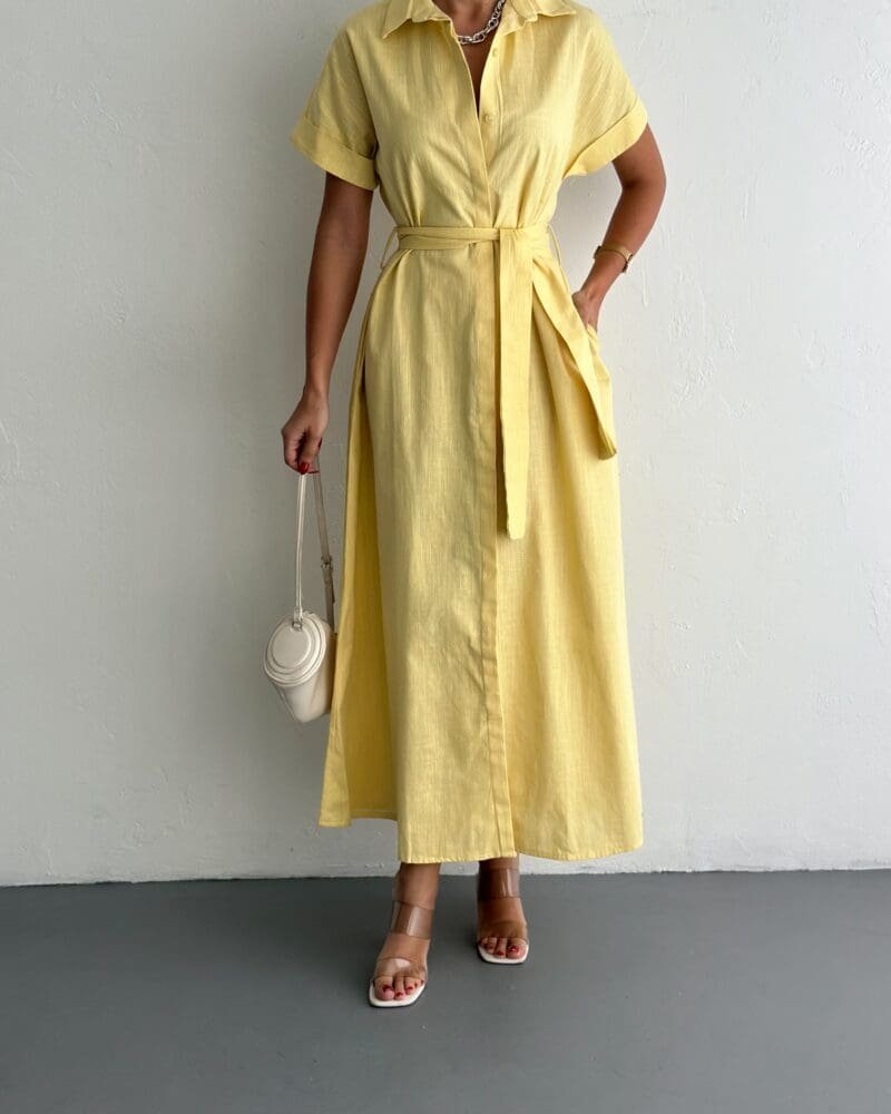 The Amal Dress - Blush Lemon Yellow