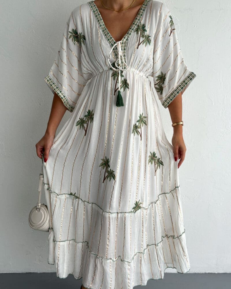 Palm White Kaftan