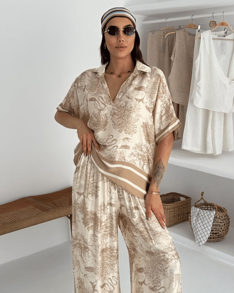 Floral Printed Silk Jumpsuit