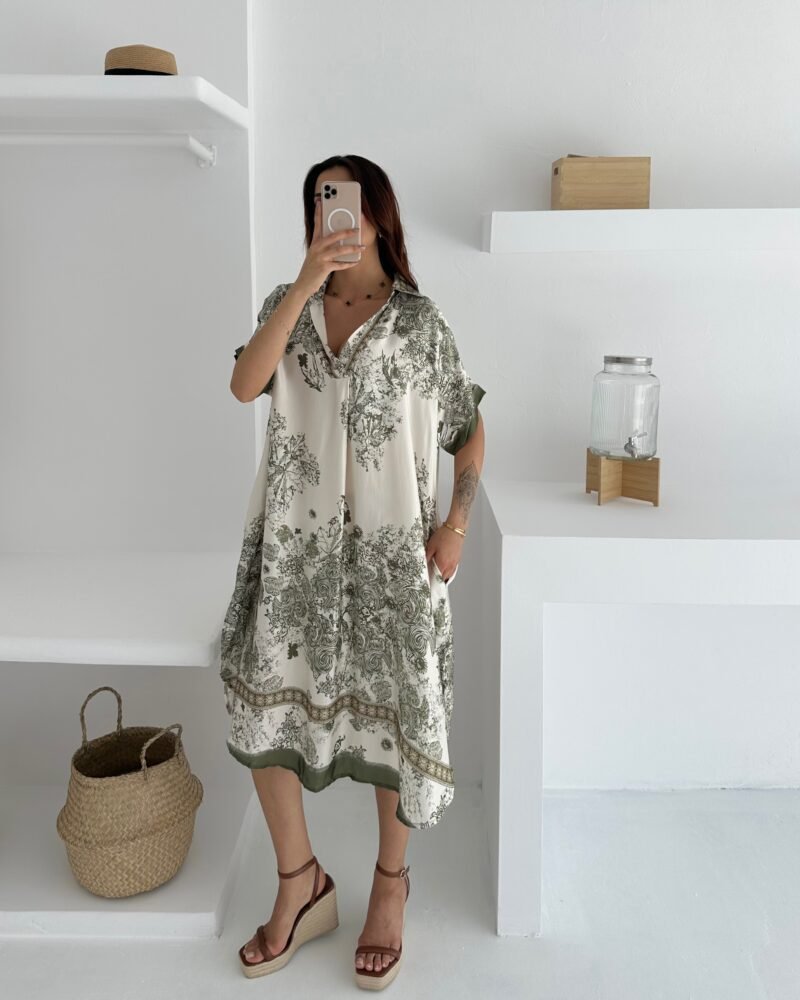 Verde Silk Short Dress