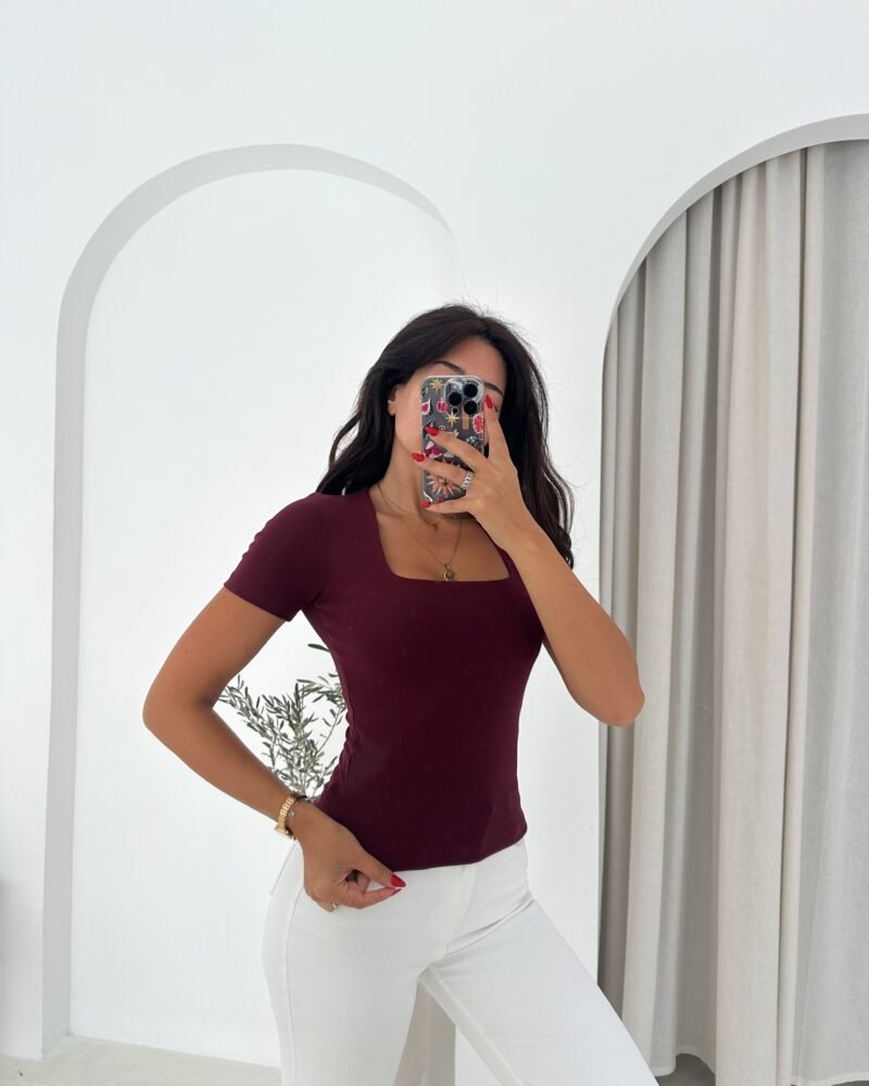 Livia Square Neck Top-light Fushia