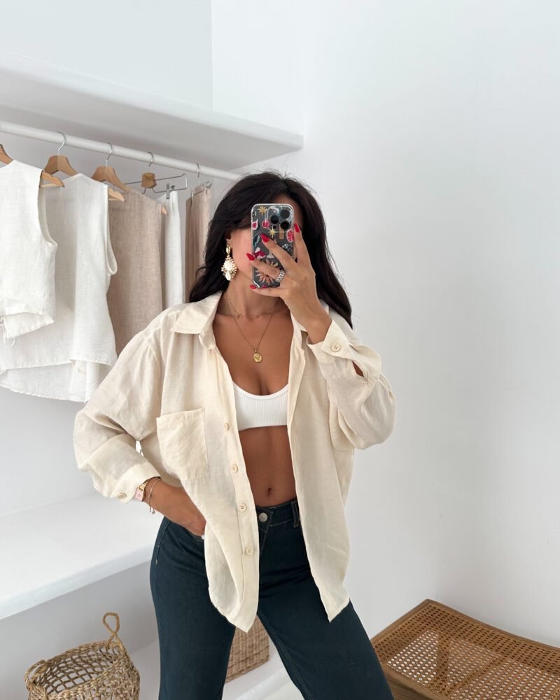 Fabia Oversized Beige Shirt