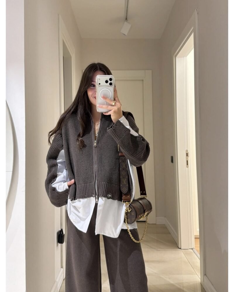 The Effortless Knit Set Black Beige Grey