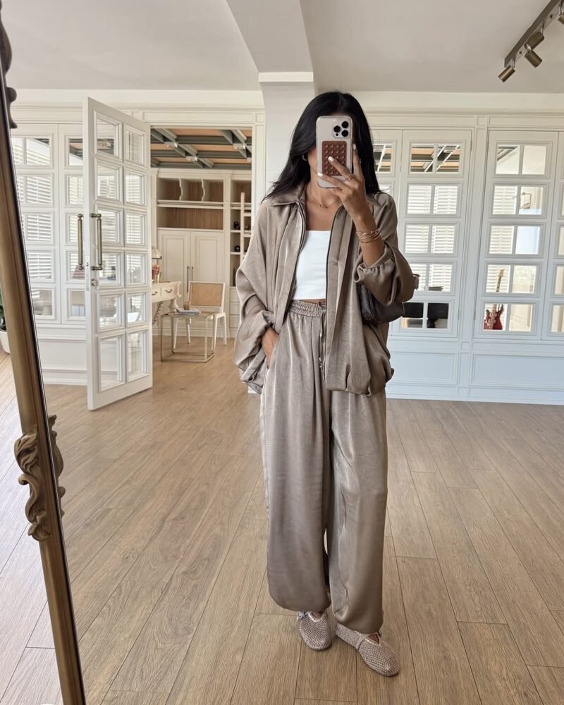 The Sage Light Khaki Flow Set