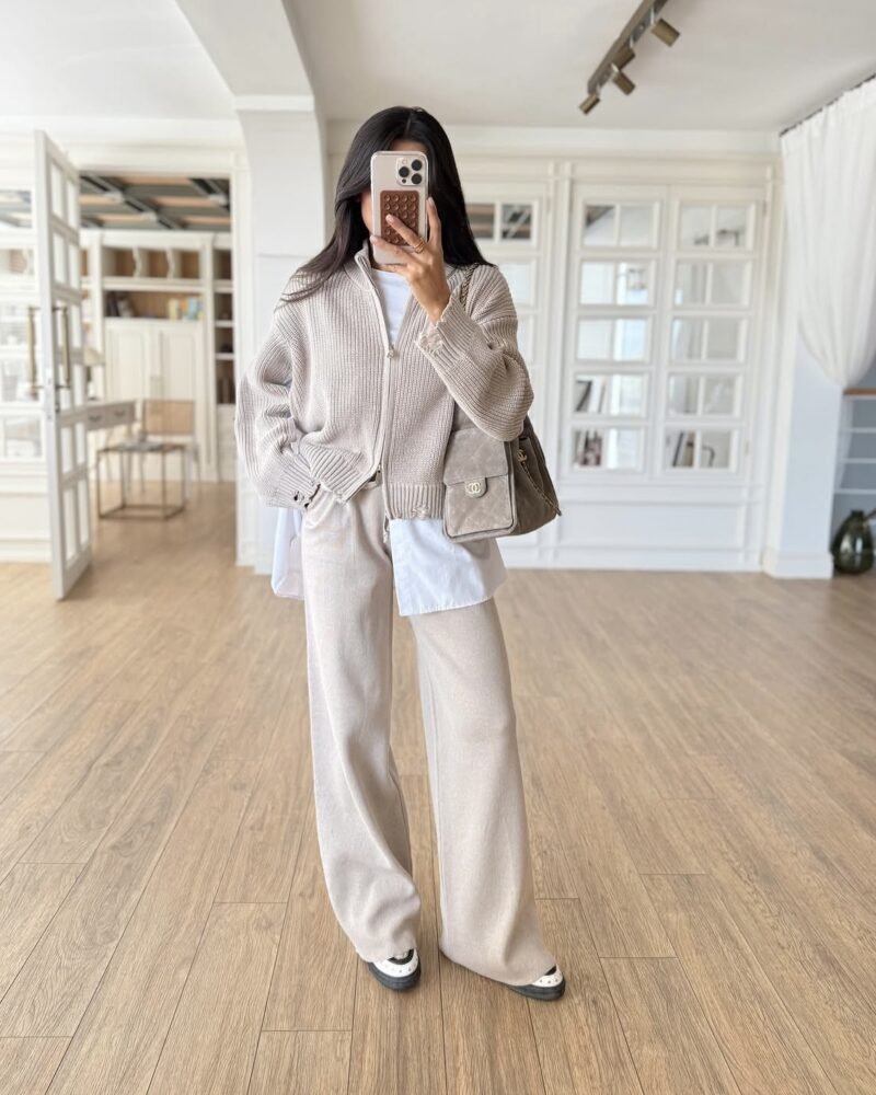 The Effortless Knit Set Grey White