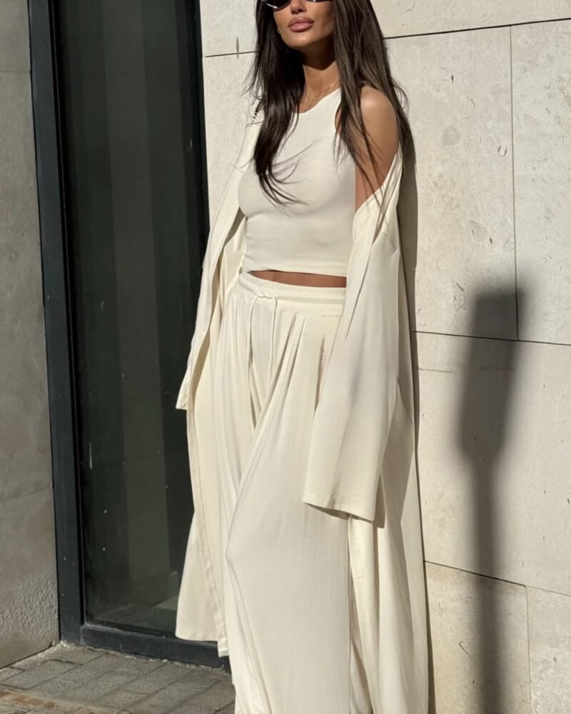 The Serenity Lounge Set – Premium Soft Cotton Ivory