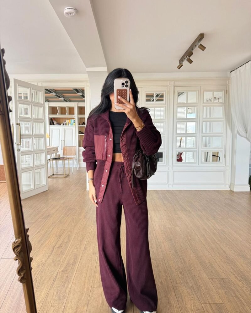 Everyday Knit Set Wine Burgundy