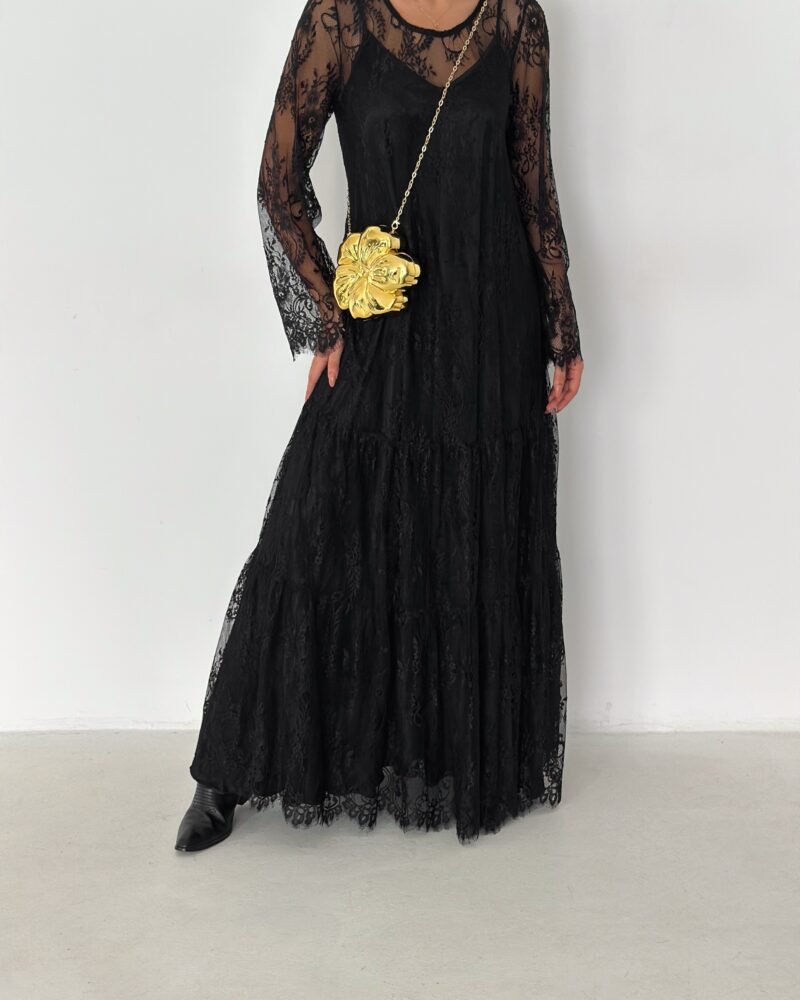 Lace Layered Maxi Dress – 2-Piece Set